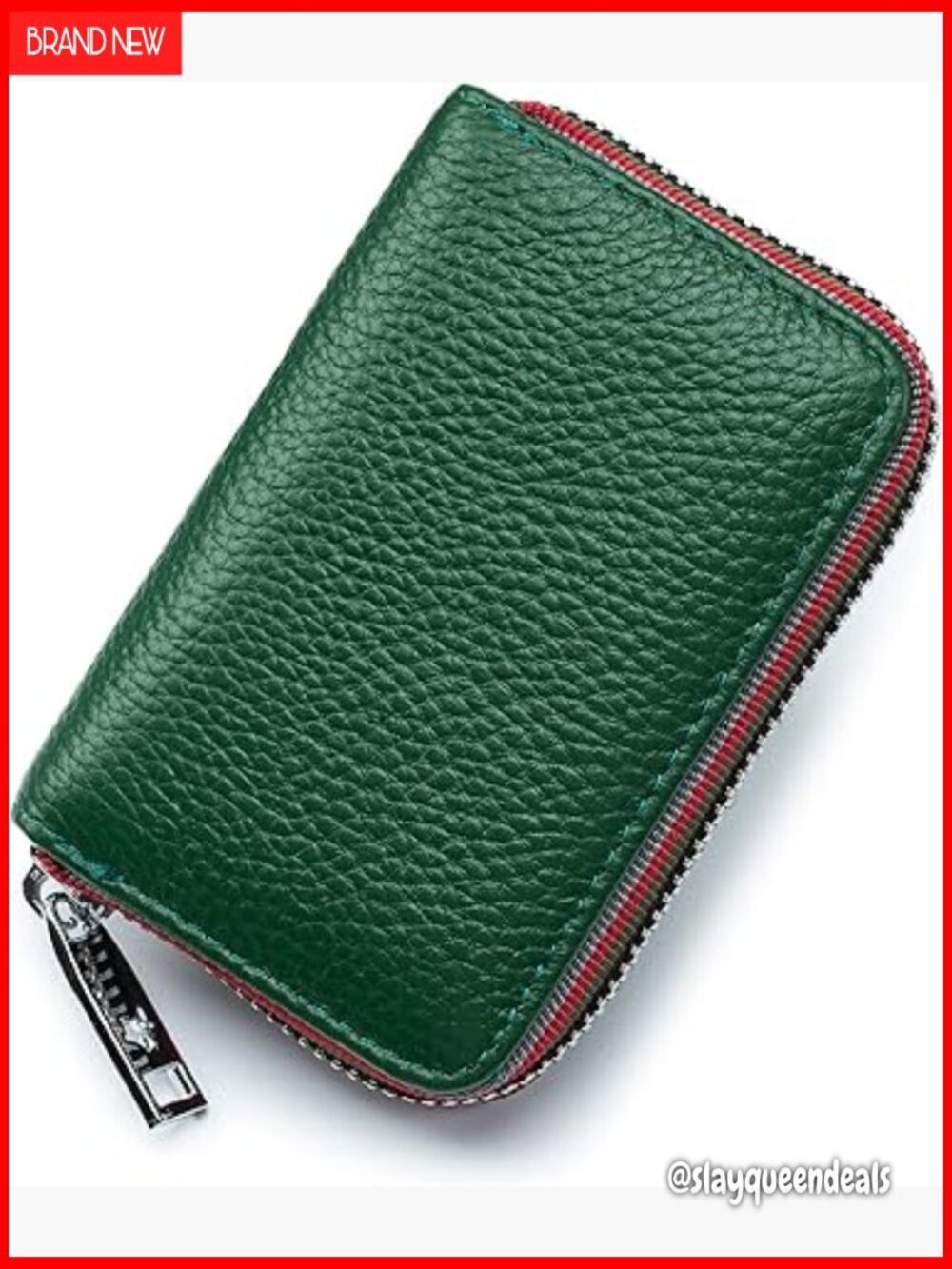 Genuine Leather RFID Blocking Wallet 12 Card Slots Compact Travel Organizer